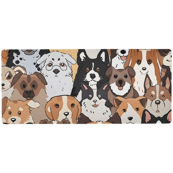 JSTEL Cute Dog Prints Puppy Animal Large Gaming Mouse Pad Big Mousepad Mice Keyboard Mat with Non-Slip Rubber Base for Computer Laptop Home & Office, 31.5 X 15.7 inch