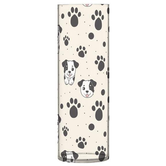 JSTEL Cute Dog Puppy Paw Prints Flower Vase Decorative Floreros for Home Decor Bedroom Living Room Office Table Shelf Bathroom