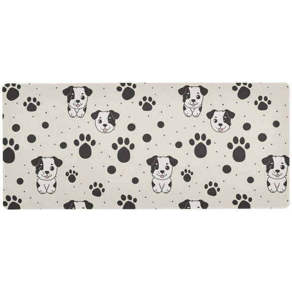 JSTEL Cute Dog Puppy Paw Prints Large Gaming Mouse Pad Big Mousepad Mice Keyboard Mat with Non-Slip Rubber Base for Computer Laptop Home & Office, 31.5 X 11.8 inch