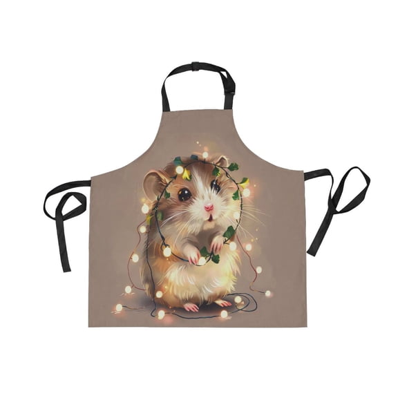 JSTEL Cute Hamster Light String Apron with 2 Pockets for Women Men Adjustable Garden Bib