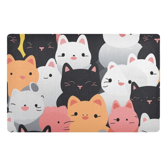 JSTEL Cute Kittens Cat Front Door Mat Outside Entrance 32x20 Inch Doormat for Outdoor Indoor Washable Non Slip Floor Mats