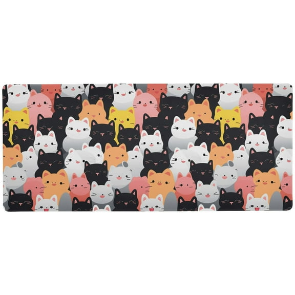 JSTEL Cute Kittens Cat Large Gaming Mouse Pad Big Mousepad Mice Keyboard Mat with Non-Slip Rubber Base for Computer Laptop Home & Office, 31.5 X 11.8 inch