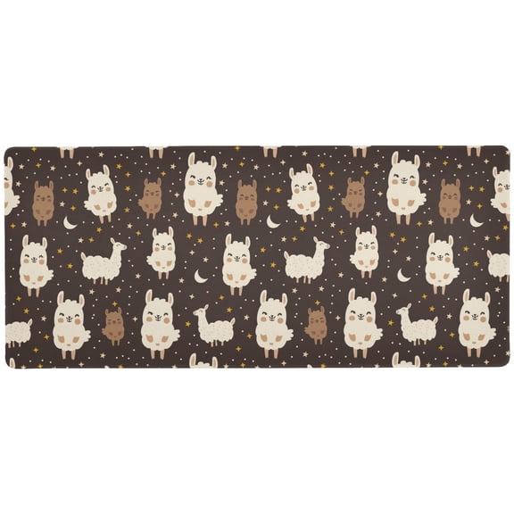 JSTEL Cute Llama Alpaca Stars Large Gaming Mouse Pad Big Mousepad Mice Keyboard Mat with Non-Slip Rubber Base for Computer Laptop Home & Office, 35.4 X 15.7 inch