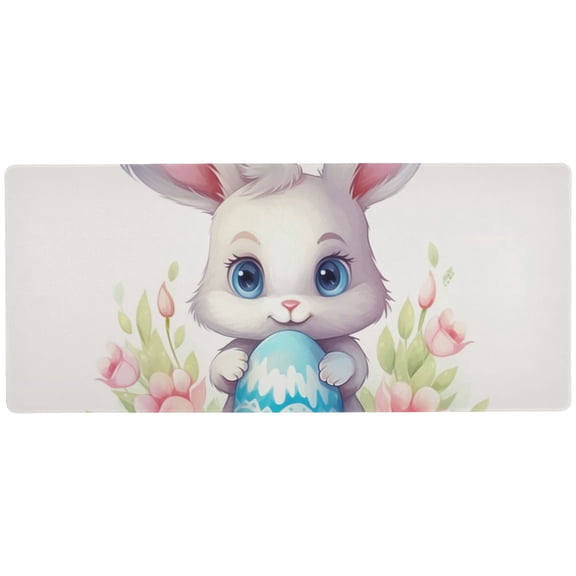 JSTEL Cute Rabbit Easter Egg Large Gaming Mouse Pad Big Mousepad Mice Keyboard Mat with Non-Slip Rubber Base for Computer Laptop Home & Office, 31.5 X 11.8 inch