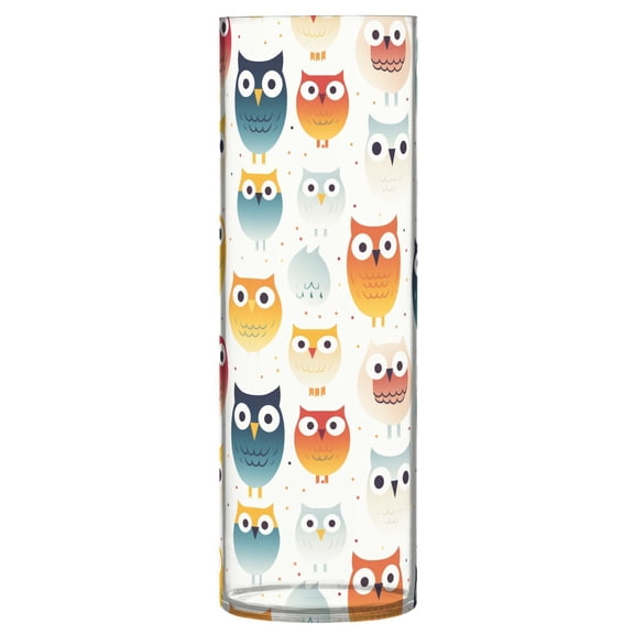JSTEL Cute Rainbow Owl Flower Vase Decorative Floreros for Home Decor Bedroom Living Room Office Table Shelf Bathroom