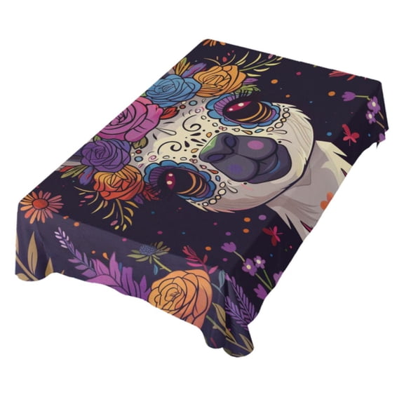 JSTEL Day Of The Dead Llama Alpaca Table Cloth Square 60 x 60 Inch Tablecloth Anti Wrinkle Table Cover for Dining Kitchen Parties