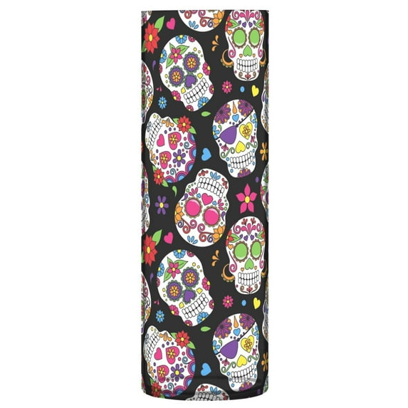 JSTEL Day Of The Dead Sugar Skull Halloween Flower Vase Decorative Floreros for Home Decor Bedroom Living Room Office Table Shelf Bathroom