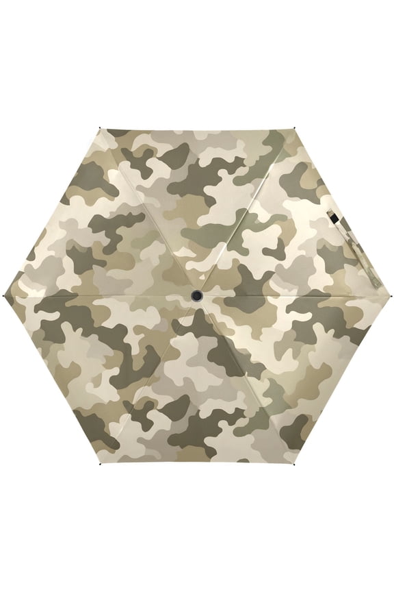 Desert Camouflage Camo Folding Umbrella for Rain Sun Travel Mini Lightweight Compact Umbrellas