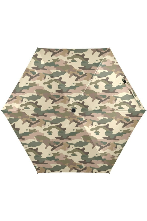 Desert Camouflage Folding Umbrella for Rain Sun Travel Mini Lightweight Compact Umbrellas