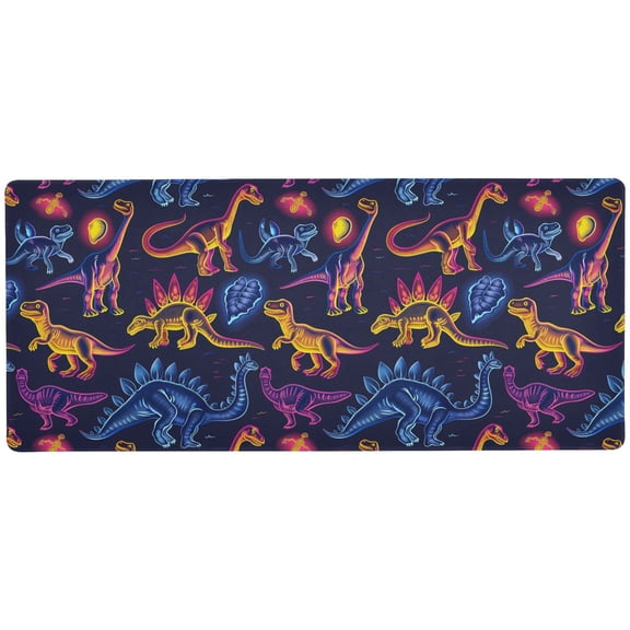JSTEL Dinosaur Dino Neon Large Gaming Mouse Pad Big Mousepad Mice Keyboard Mat with Non-Slip Rubber Base for Computer Laptop Home & Office, 31.5 X 11.8 inch