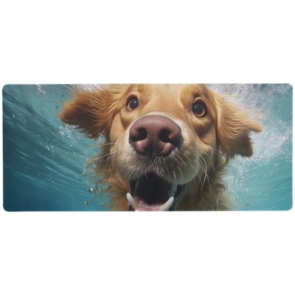 JSTEL Dog Golden Retriever Underwater Large Gaming Mouse Pad Big Mousepad Mice Keyboard Mat with Non-Slip Rubber Base for Computer Laptop Home & Office, 31.5 X 15.7 inch