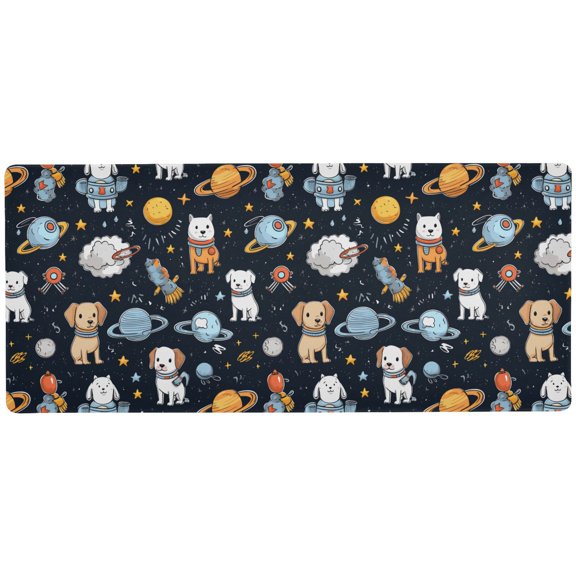 JSTEL Dog Puppy Astronaut Space Large Gaming Mouse Pad Big Mousepad Mice Keyboard Mat with Non-Slip Rubber Base for Computer Laptop Home & Office, 35.4 X 15.7 inch