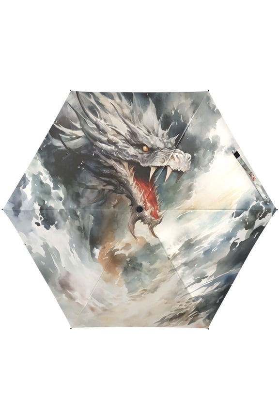 Dragon Howling Folding Umbrella for Rain Sun Travel Mini Lightweight Compact Umbrellas