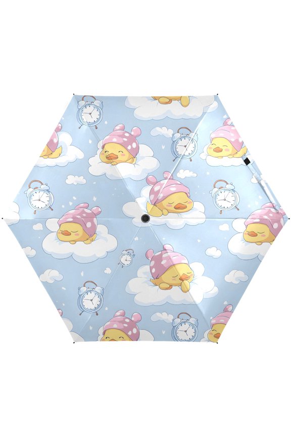 Duck Sleeping Folding Umbrella for Rain Sun Travel Mini Lightweight Compact Umbrellas