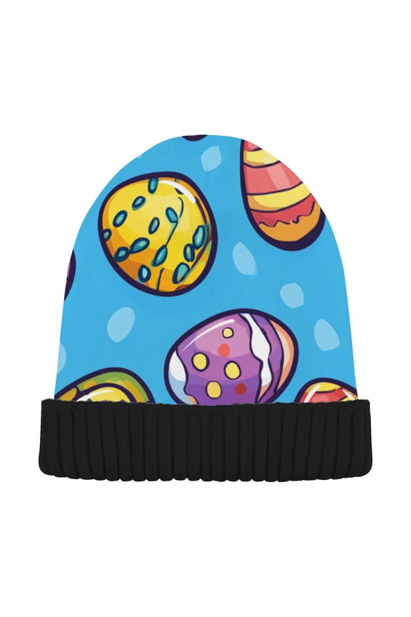 Easter Eggs Beanie for Women Men Winter Hat Reversible Skull Knit Cap