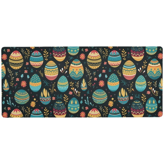 JSTEL Easter Eggs Boho Large Gaming Mouse Pad Big Mousepad Mice Keyboard Mat with Non-Slip Rubber Base for Computer Laptop Home & Office, 31.5 X 11.8 inch