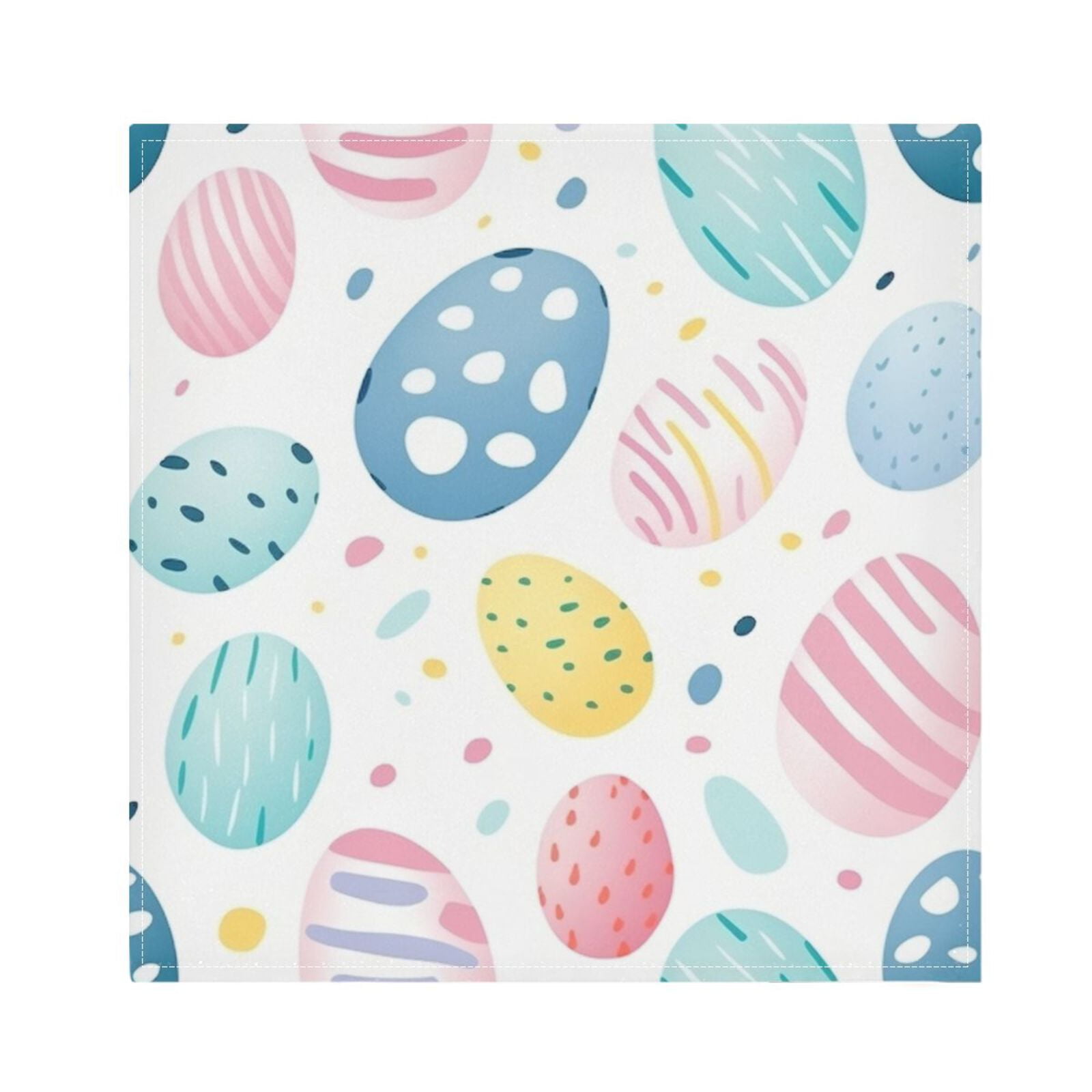 JSTEL Easter Eggs Watercolor Cloth Napkins Set of 6, 20x20 Inch Washable and Reusable Napkin for Decoupage Dinner Party Everyday Use