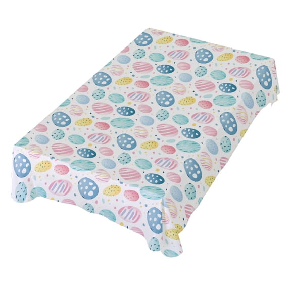 JSTEL Easter Eggs Watercolor Table Cloth Square 54 x 54 Inch Tablecloth Anti Wrinkle Table Cover for Dining Kitchen Parties