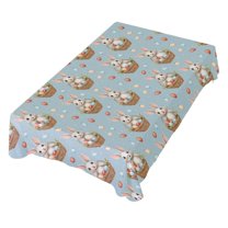 JSTEL Easter Rabbit Bunny Table Cloth Square 54 x 54 Inch Tablecloth Anti Wrinkle Table Cover for Dining Kitchen Parties