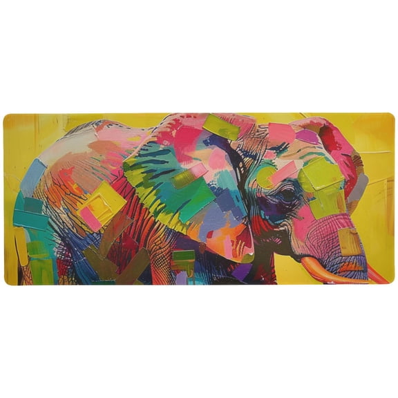 JSTEL Elephant Collage Large Gaming Mouse Pad Big Mousepad Mice Keyboard Mat with Non-Slip Rubber Base for Computer Laptop Home & Office, 35.4 X 15.7 inch