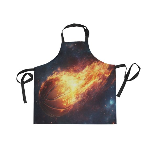 JSTEL Firing Basketball Galaxy Apron with 2 Pockets for Women Men Adjustable Garden Bib