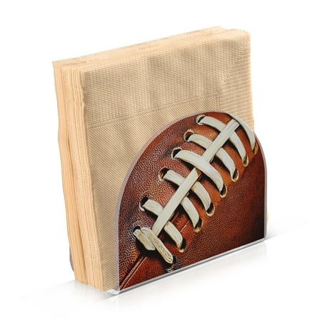 JSTEL Football Close Up Napkin Holder for Table Cocktail Farmhouse, Paper Napkins Dispenser for Home Kitchen Coffee Shop Dining Room Decor