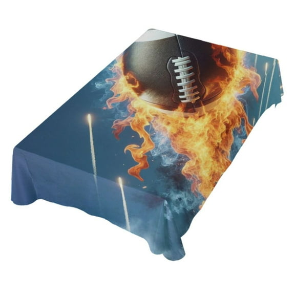JSTEL Football Firing Table Cloth Square 60 x 60 Inch Tablecloth Anti Wrinkle Table Cover for Dining Kitchen Parties