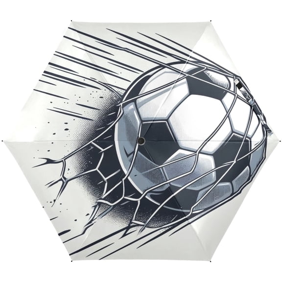 JSTEL Football Impacting Net Folding Umbrella for Rain Sun Travel Mini Lightweight Compact Umbrellas