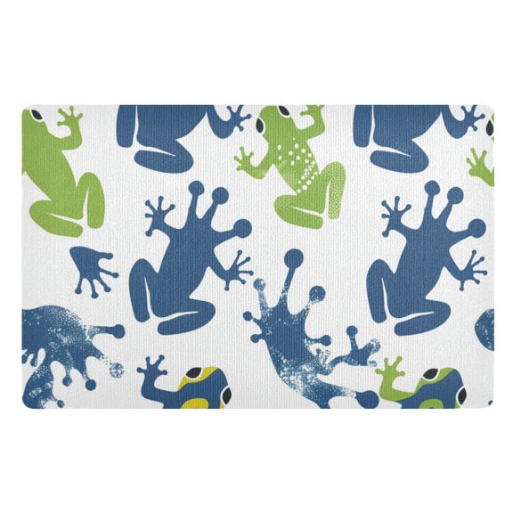 JSTEL Frog Foot Print Front Door Mat Outside Entrance 32x20 Inch Doormat for Outdoor Indoor Washable Non Slip Floor Mats
