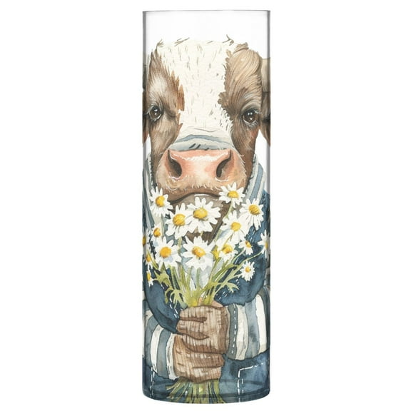 JSTEL Fun Bull Daisy Flower Flower Vase Decorative Floreros for Home Decor Bedroom Living Room Office Table Shelf Bathroom