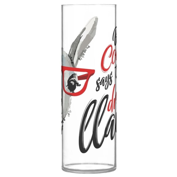 JSTEL Funny Llama No Drama Be Cool White Flower Vase Decorative Floreros for Home Decor Bedroom Living Room Office Table Shelf Bathroom