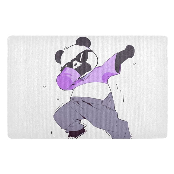 JSTEL Funny Panda Dabbing Front Door Mat Outside Entrance 32x20 Inch Doormat for Outdoor Indoor Washable Non Slip Floor Mats