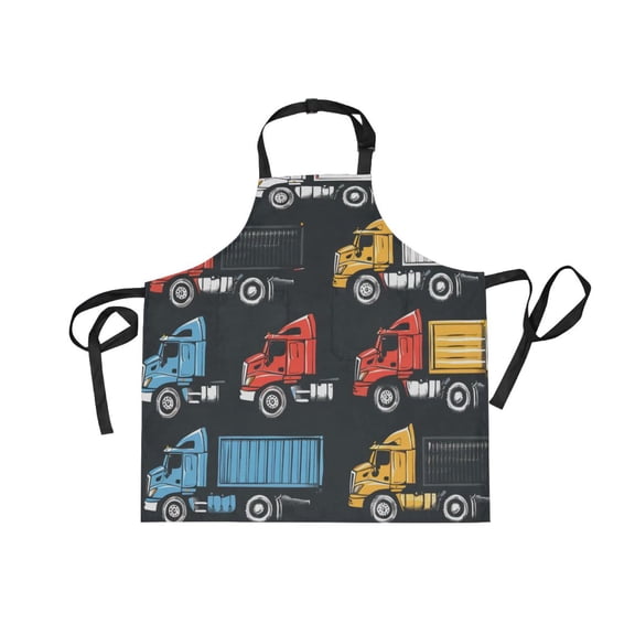 JSTEL Garbage Truck Apron with 2 Pockets for Women Men Adjustable Garden Bib