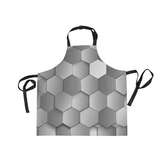 JSTEL Geometric 3d Hexagon Honeycomb Apron with 2 Pockets for Women Men Adjustable Garden Bib