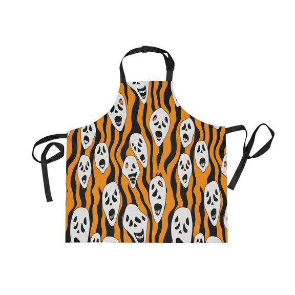 JSTEL Ghost Halloween Apron with 2 Pockets for Women Men Adjustable Garden Bib