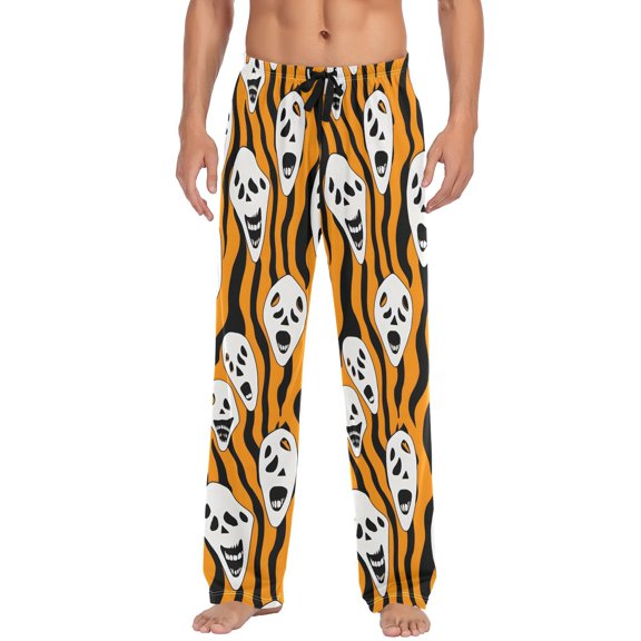 JSTEL Ghost Halloween Men's Sleepwear Mens Pajama Pants Bottoms with Pockets, L