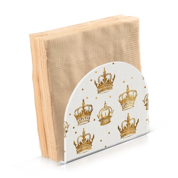 JSTEL Gold Crown Napkin Holder for Table Cocktail Farmhouse, Paper Napkins Dispenser for Home Kitchen Coffee Shop Dining Room Decor
