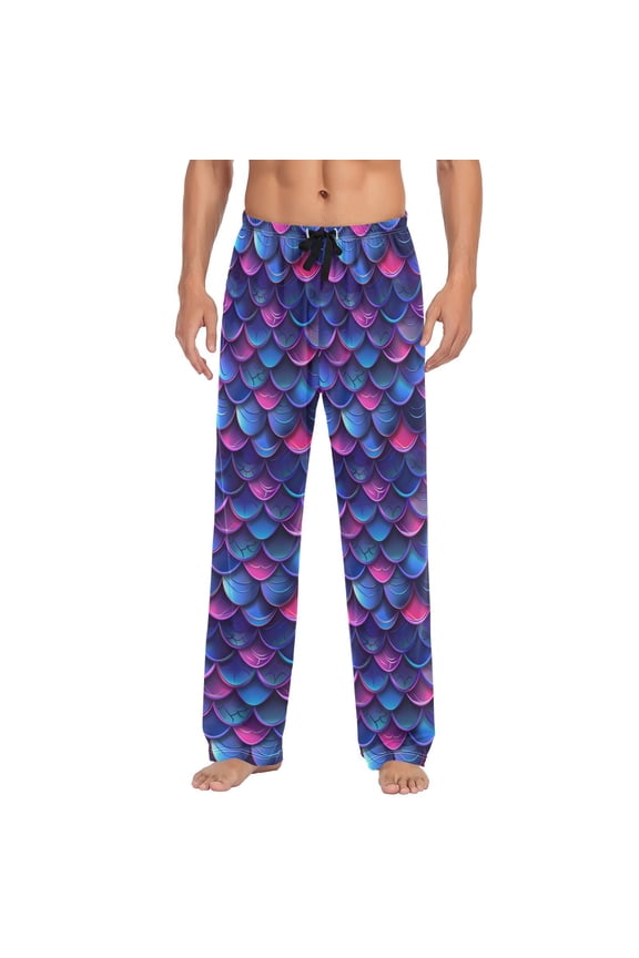 Gradient Mermaid Print Neno Men's Sleepwear Mens Pajama Pants Bottoms with Pockets, S
