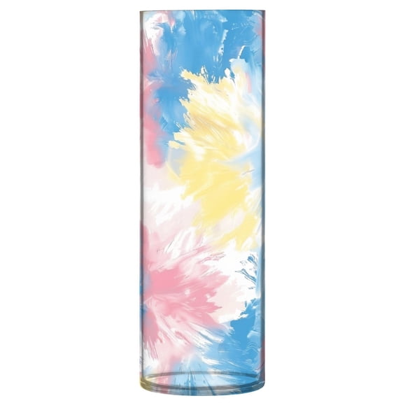 JSTEL Gradient Tie Dye Rainbow Color Flower Vase Decorative Floreros for Home Decor Bedroom Living Room Office Table Shelf Bathroom