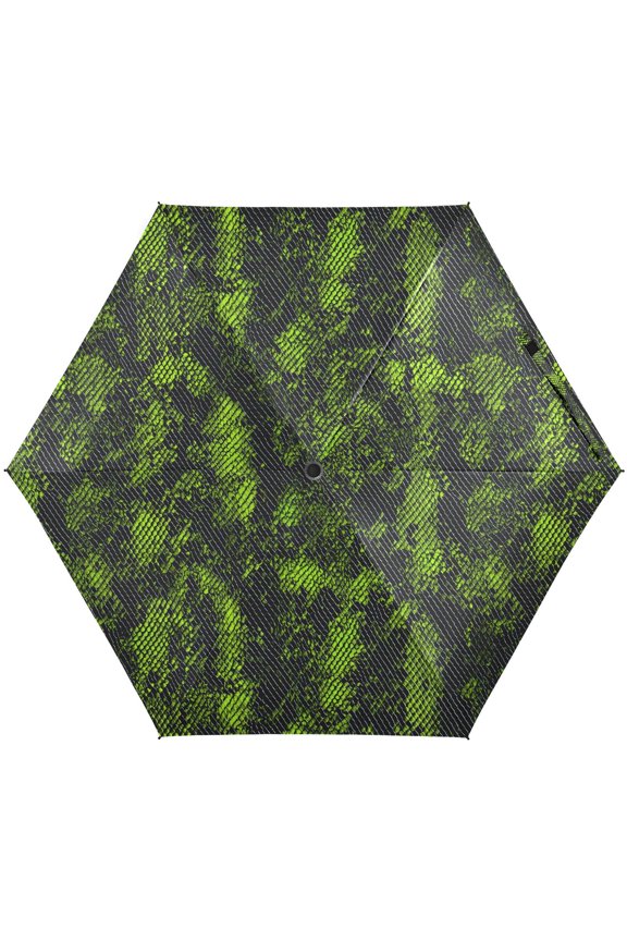 Green Black Snake Print Folding Umbrella for Rain Sun Travel Mini Lightweight Compact Umbrellas