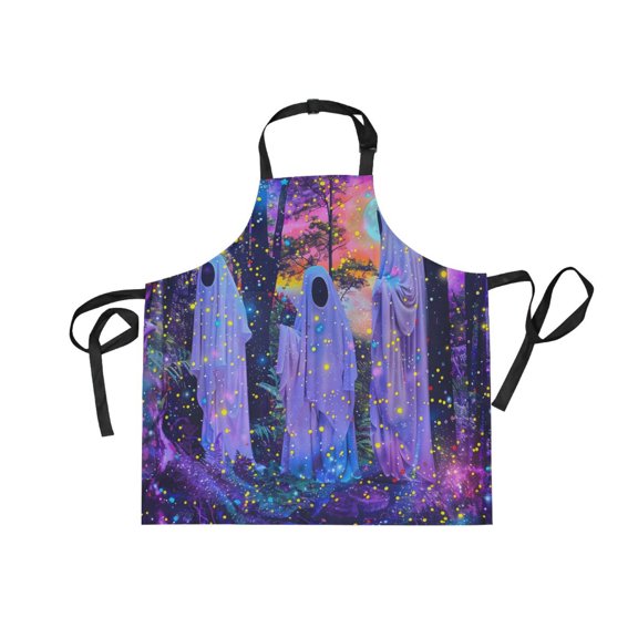 JSTEL Halloween Ghost Apron with 2 Pockets for Women Men Adjustable Garden Bib