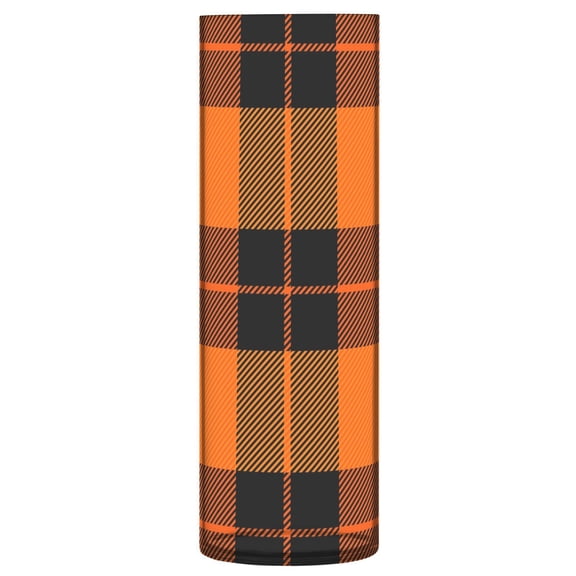 JSTEL Halloween Tartan Orange Buffalo Plaid Flower Vase Decorative Floreros for Home Decor Bedroom Living Room Office Table Shelf Bathroom