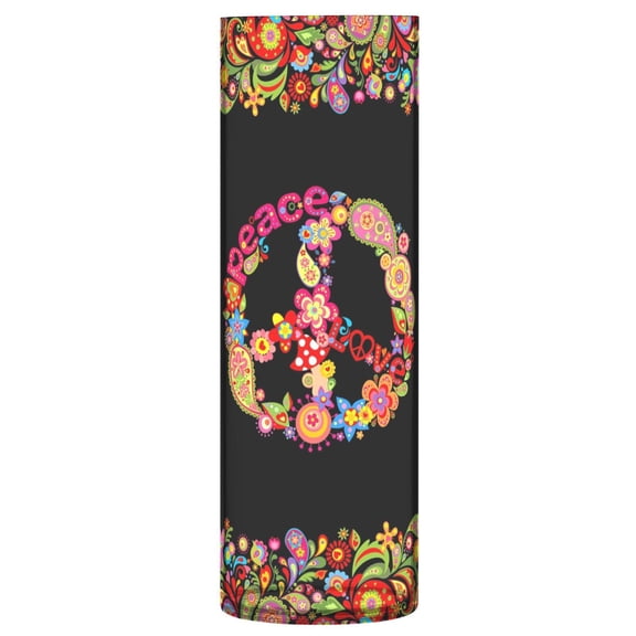 JSTEL Hippie Peace Sign Floral Flower Vase Decorative Floreros for Home Decor Bedroom Living Room Office Table Shelf Bathroom