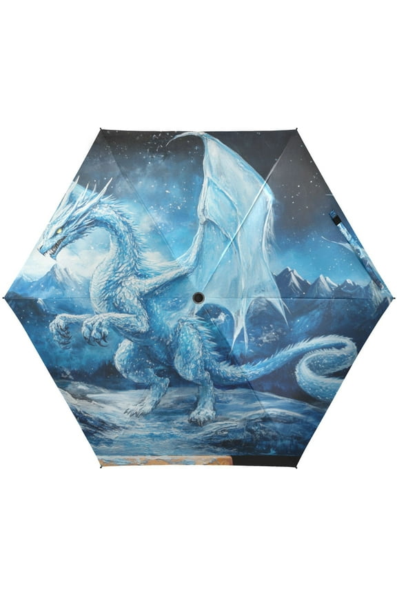 Ice Dragon Magic Folding Umbrella for Rain Sun Travel Mini Lightweight Compact Umbrellas