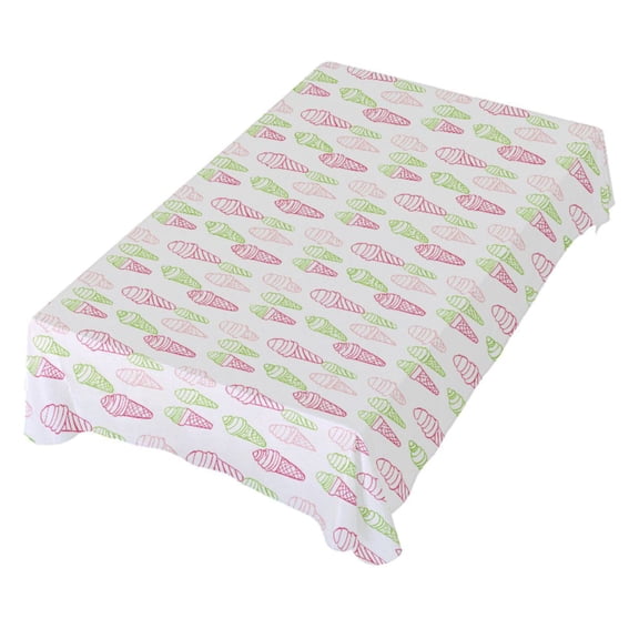 JSTEL Icecream Pink & Green Summer Table Cloth Rectangle 54 x 72 Inch Tablecloth Anti Wrinkle Table Cover for Dining Kitchen Parties