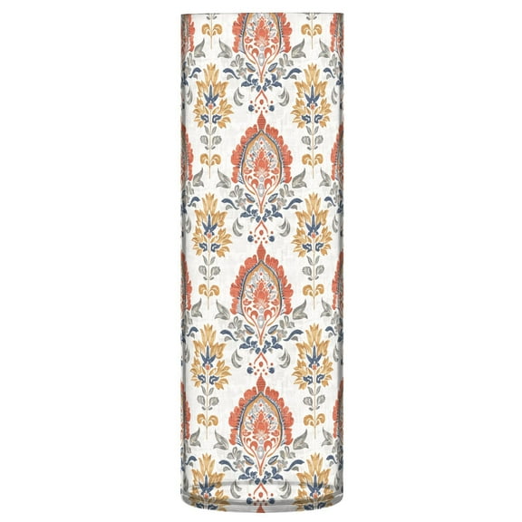 JSTEL Ikat Floral Paisley Embroidery Flower Vase Decorative Floreros for Home Decor Bedroom Living Room Office Table Shelf Bathroom