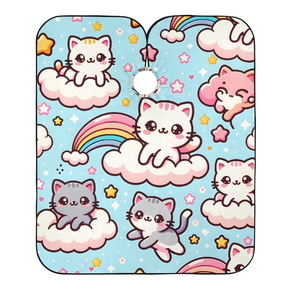 JSTEL Kawaii Cute Cats Waterproof Barber Cape for Men Women Beard Shaving Bib Apron Professional Hair Cutting Cloth, 65 x 55 inch