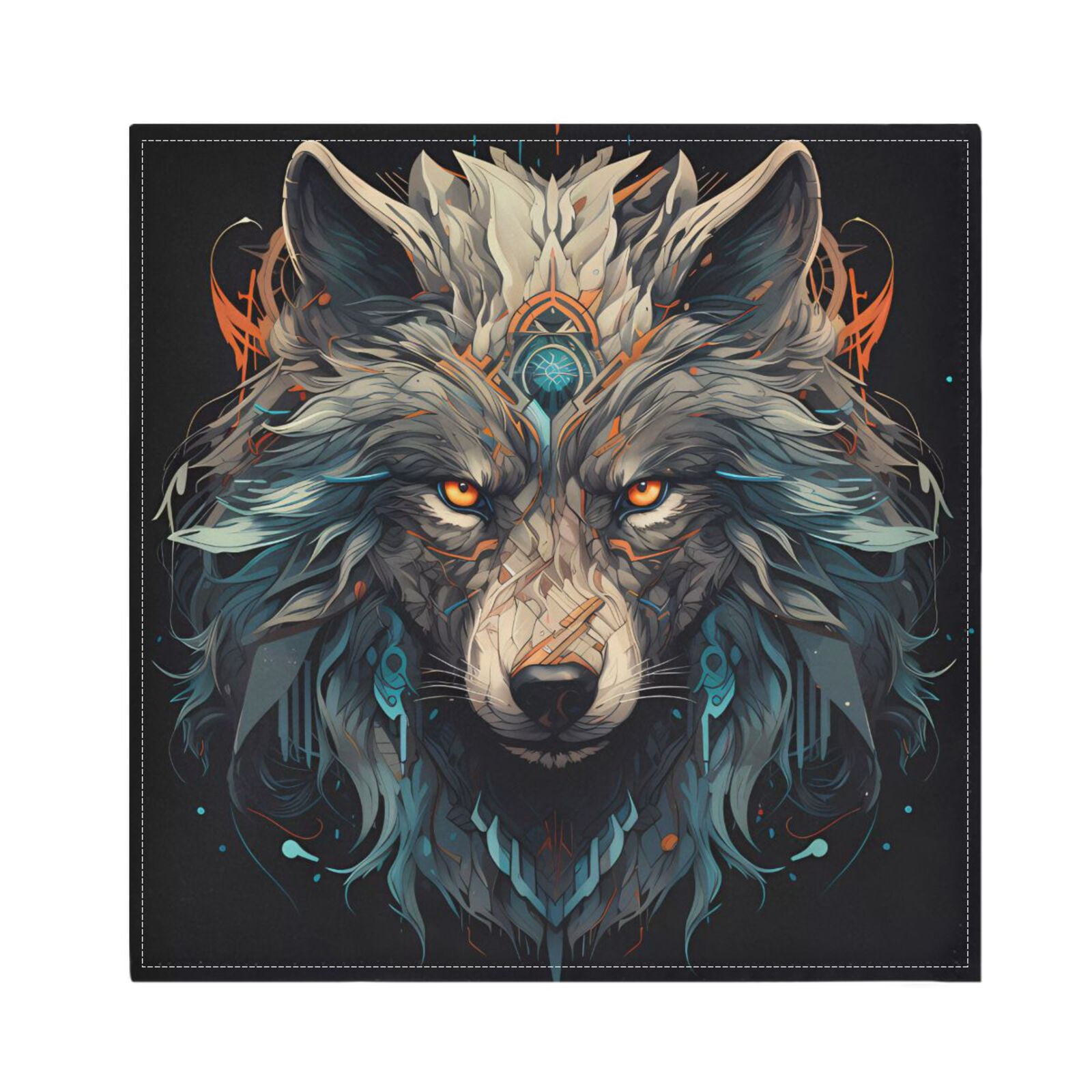 JSTEL King Of Wolf Cloth Napkins Set of 6, 20x20 Inch Washable and Reusable Napkin for Decoupage Dinner Party Everyday Use