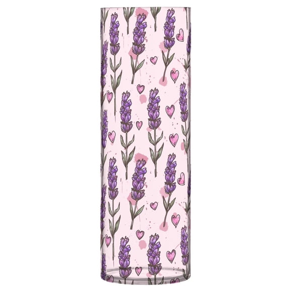 JSTEL Lavender Flower Floral Heart Flower Vase Decorative Floreros for Home Decor Bedroom Living Room Office Table Shelf Bathroom
