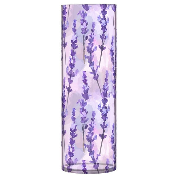 JSTEL Lavender Flower Print Flower Vase Decorative Floreros for Home Decor Bedroom Living Room Office Table Shelf Bathroom